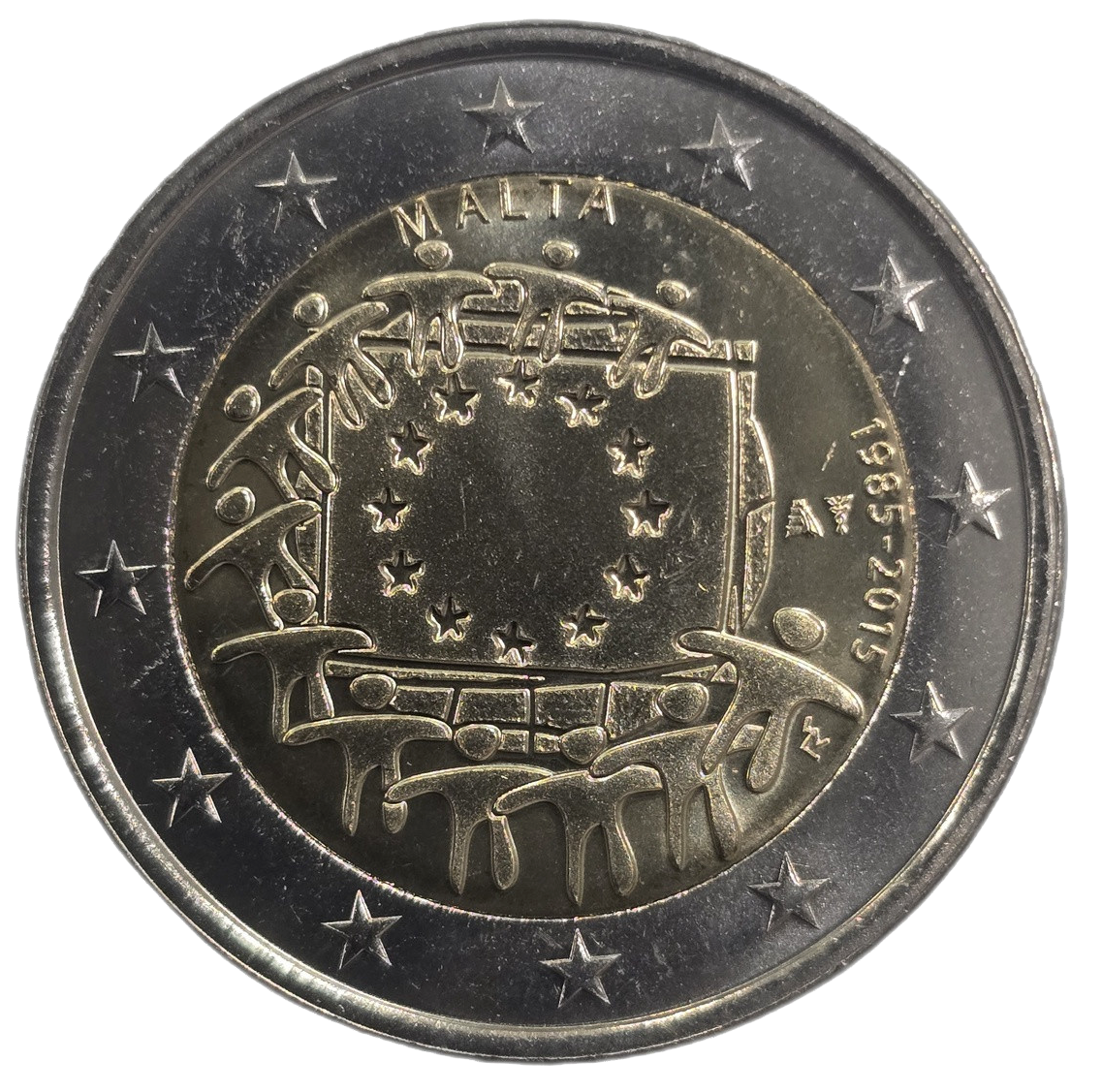 2 euros conmemorativa XXX Aniversario de la Bandera Europea